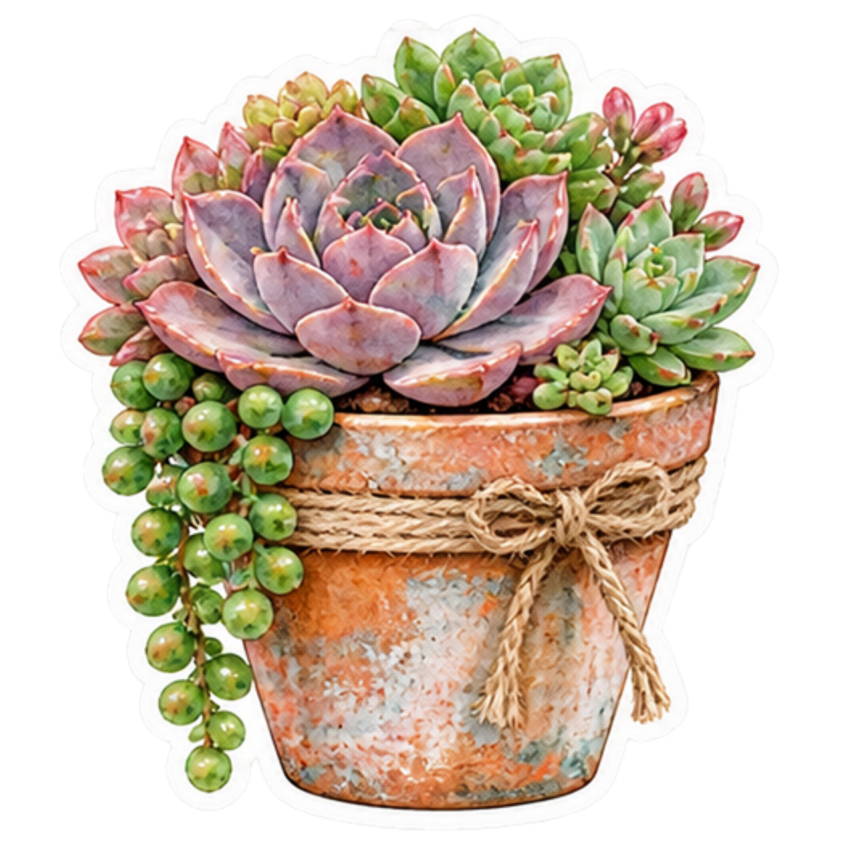 6 Watercolor Succulent Stickers (Digital Download)