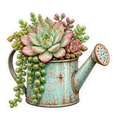6 Watercolor Succulent Stickers (Digital Download)