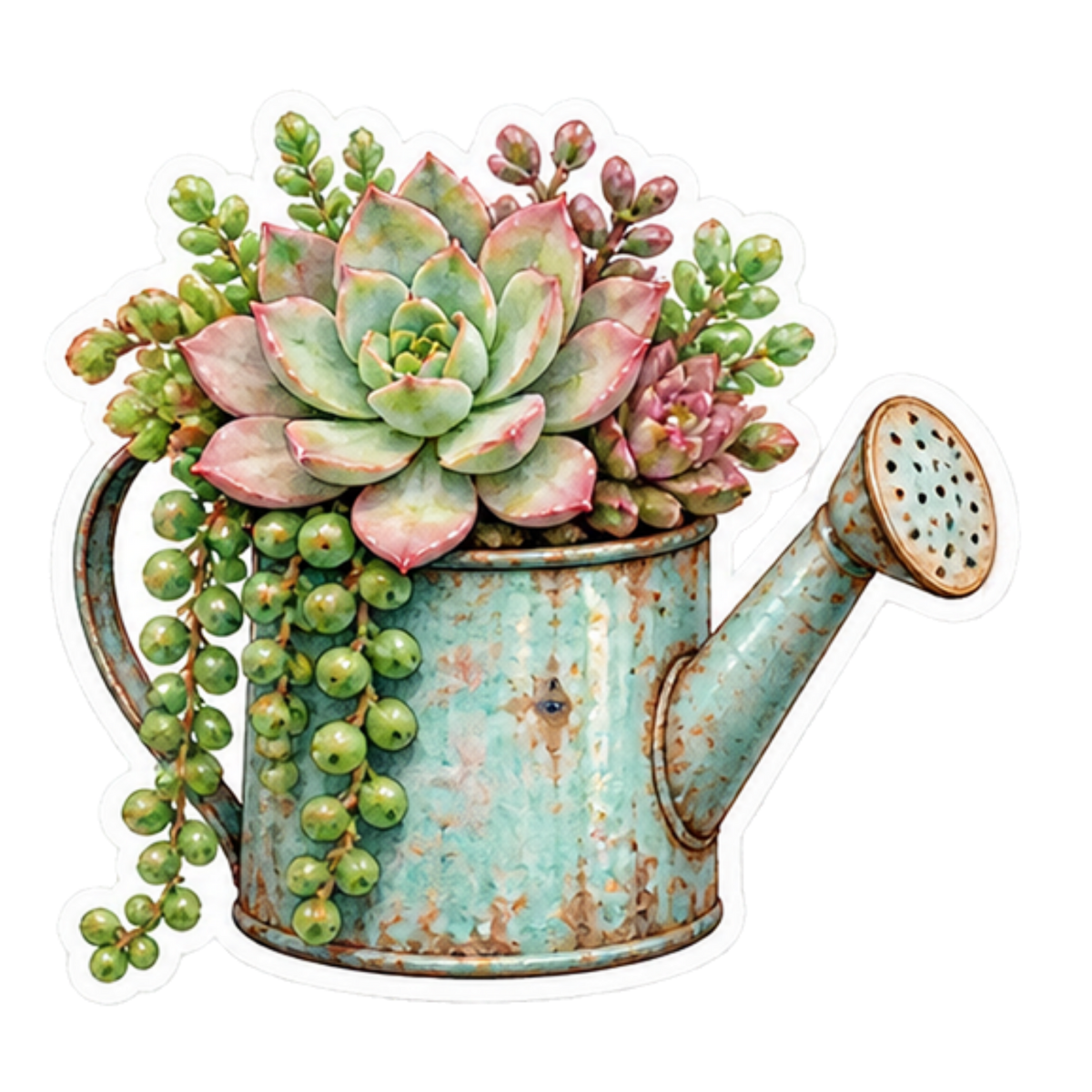 6 Watercolor Succulent Stickers (Digital Download)
