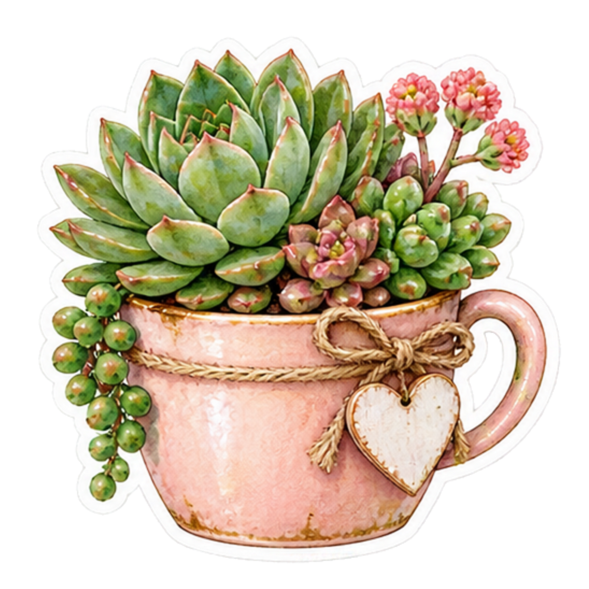 6 Watercolor Succulent Stickers (Digital Download)