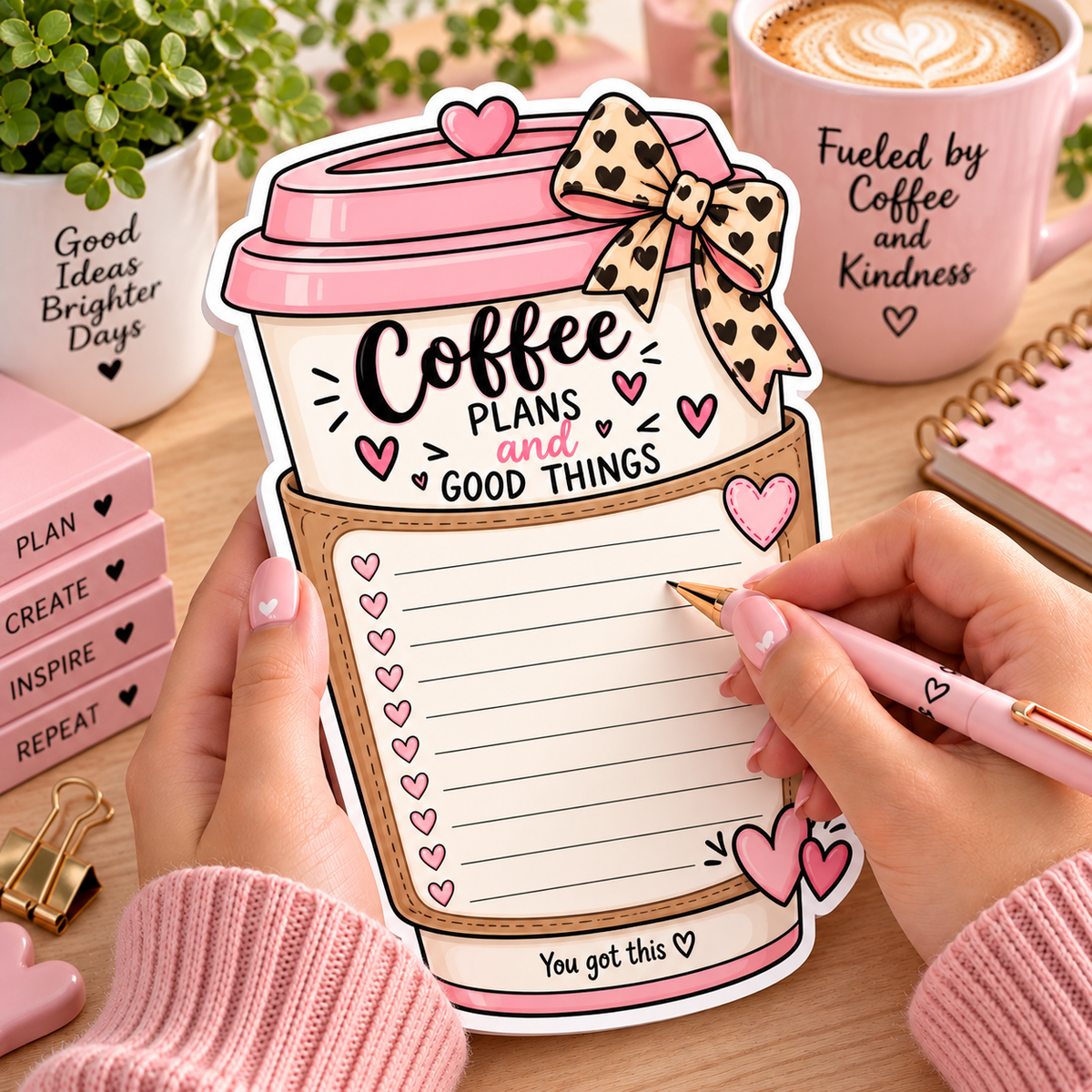 Coffee Plans & Good Things Coffee Cup Notepad