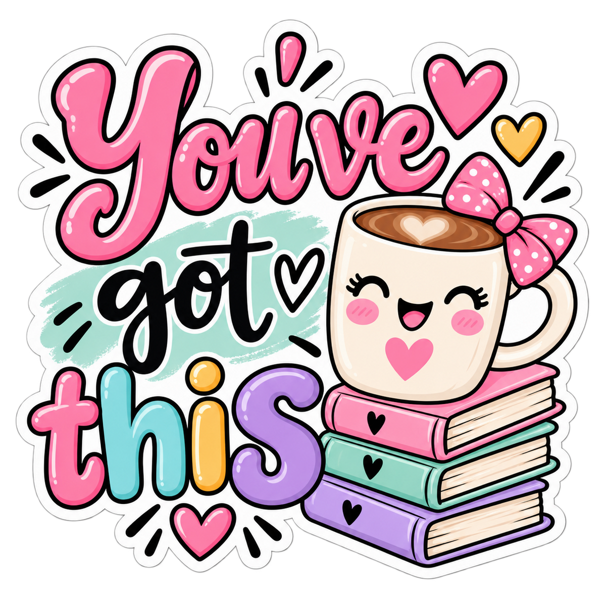 You’ve Got This Inspirational Book & Coffee Sticker