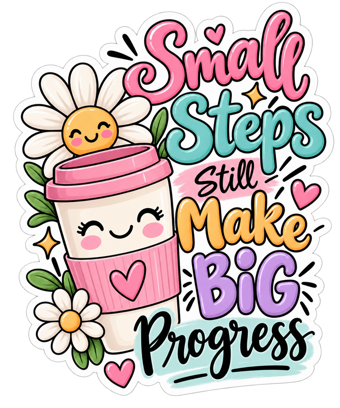 Small Steps, Big Progress Inspirational Sticker