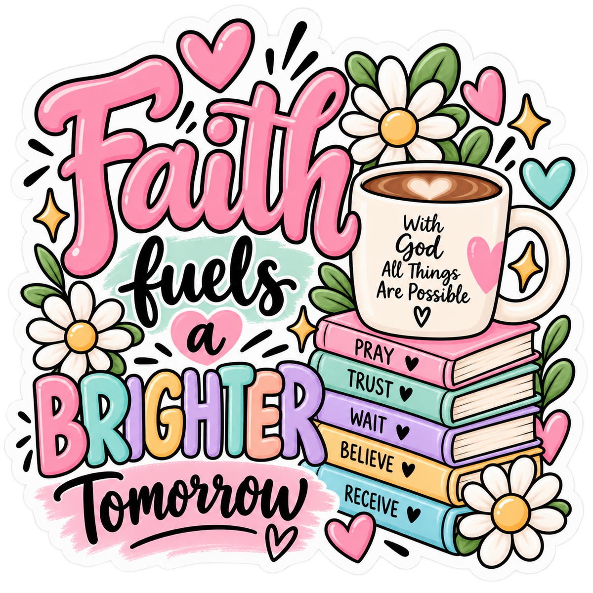Faith Fuels a Brighter Tomorrow Inspirational Sticker