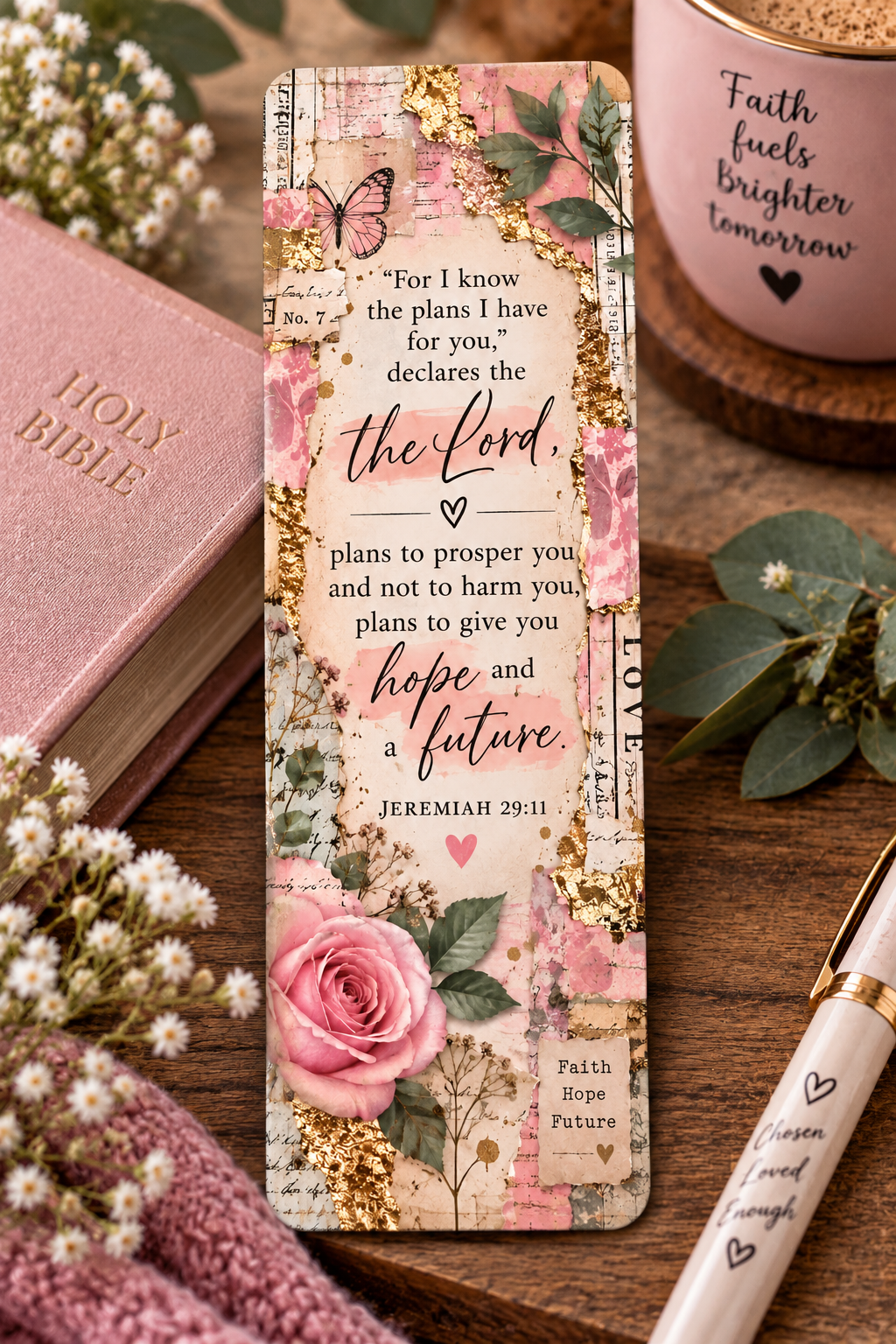 “Hope & A Future” – Jeremiah 29:11 Faith Bookmark