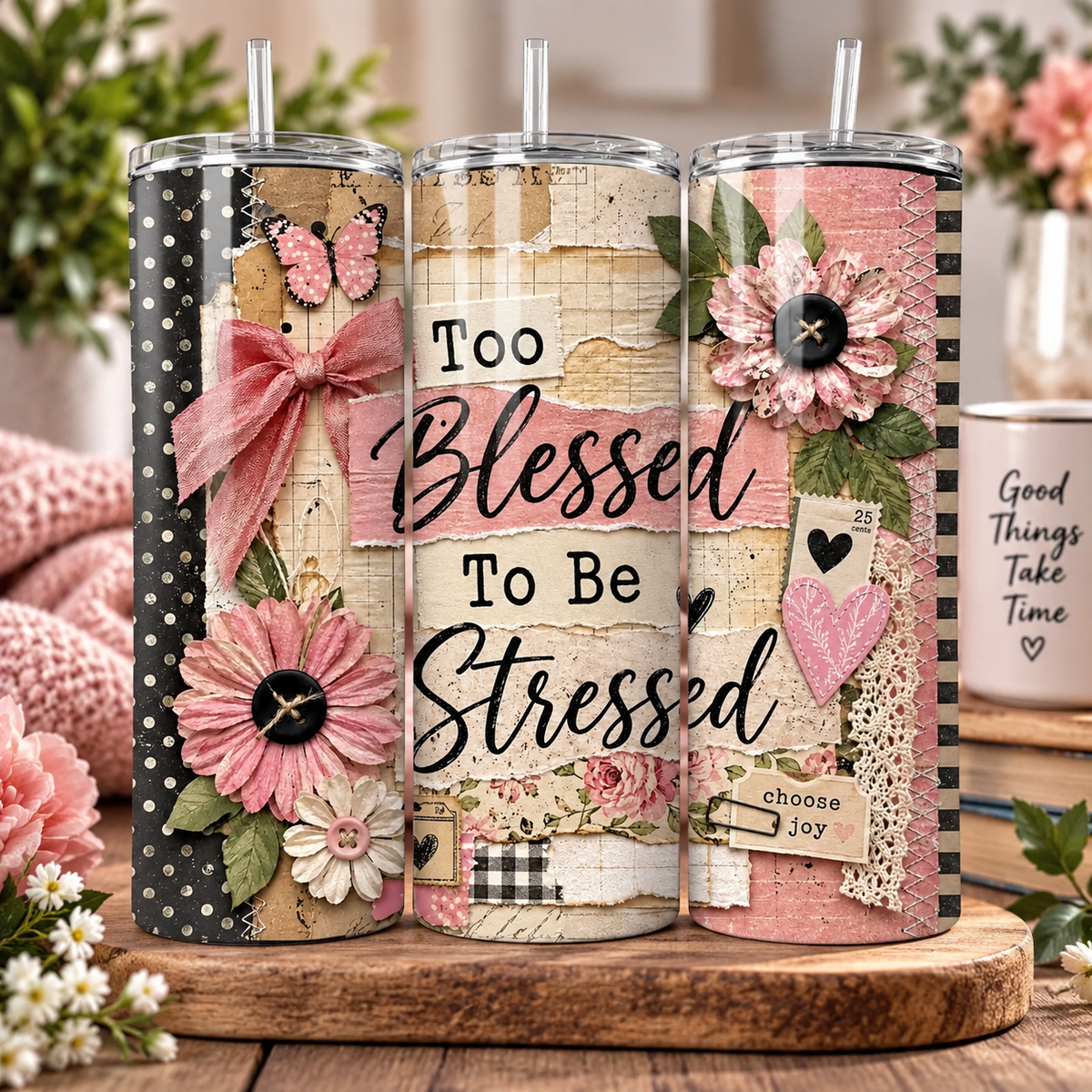 Too Blessed To Be Stressed – 20oz Tumbler