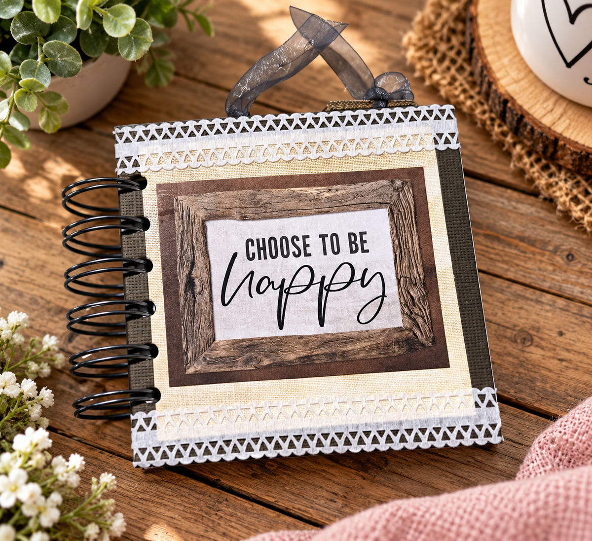 Handcrafted Mini Journal - Choose to Be Happy
