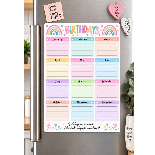 A4 Birthday Tracker Magnet